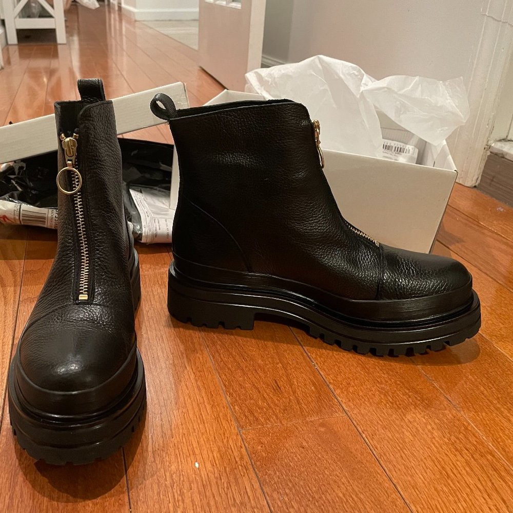 Bonville Black Leather Chelsea Bootie